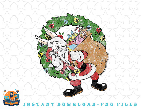 Looney Tunes Christmas Bugs Bunny Santa Claus png, sublimation, digital download.jpg