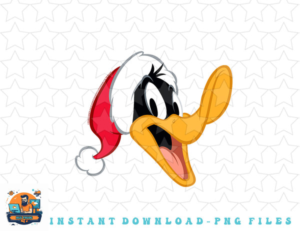 Looney Tunes Christmas Daffy Duck Santa Big Face png, sublimation, digital download.jpg
