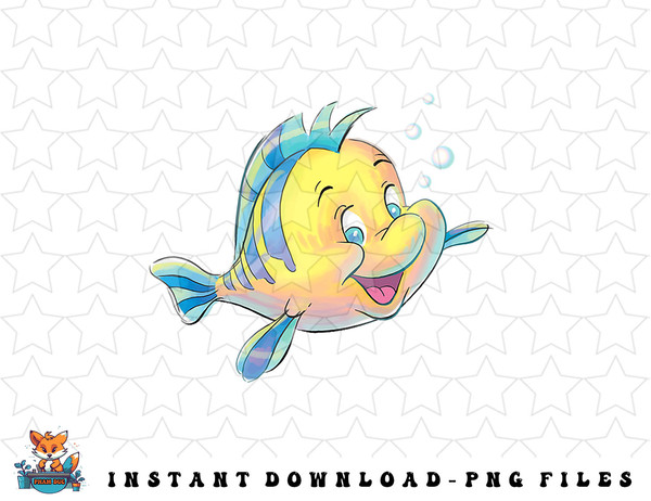 Disney The Little Mermaid Flounder Bubbles png, sublimation, digital download.jpg