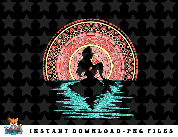 Disney The Little Mermaid Geometric Sunset Silhouette png, sublimation, digital download.jpg