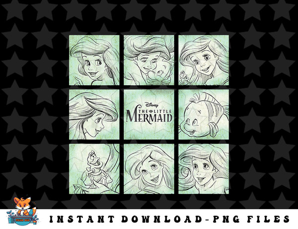 Disney The Little Mermaid Group Shot Sketched Box Up png, sublimation, digital download.jpg