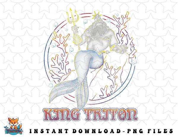 Disney The Little Mermaid King Triton Coral Circle Throne png, sublimation, digital download.jpg