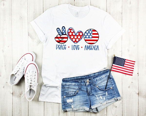 Peace love America Shirt,Freedom Shirt,Fourth Of July Shirt