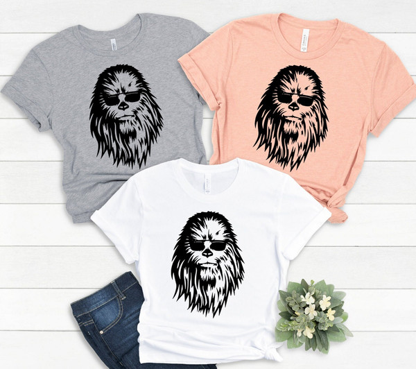 Chewbacca With Sunglasses Shirt, Chewbacca Shirt, Galaxy Edge Shirt , Couple Shirts, Family Shirts, Ears Shirt,Sunglasses T-Shirts - 2.jpg