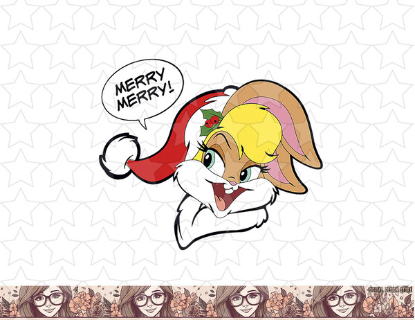 Looney Tunes Lola Bunny Merry Merry Christmas png, sublimation, digital download .jpg