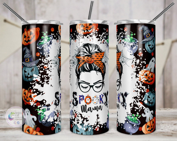 Spooky Mama Tumbler, Spooky Mama Skinny Tumbler - Inspire Uplift