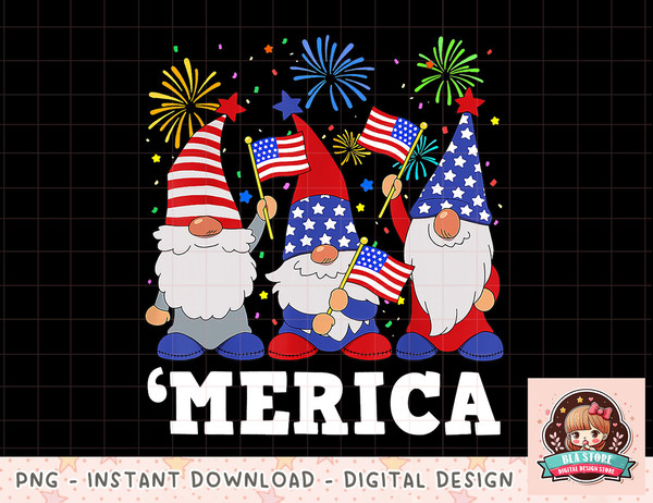 Merica Gnomes USA Flag Fireworks Memorial Day 4th of July png, instant download, digital print.jpg