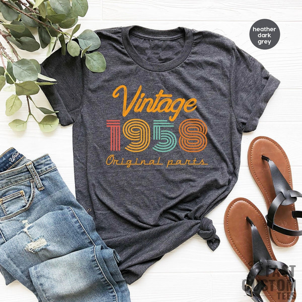65th Birthday Shirt, Vintage T Shirt, Vintage 1958 Shirt, 65 - Inspire  Uplift