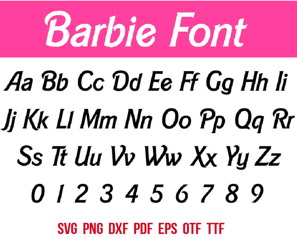 Barbie Font svg