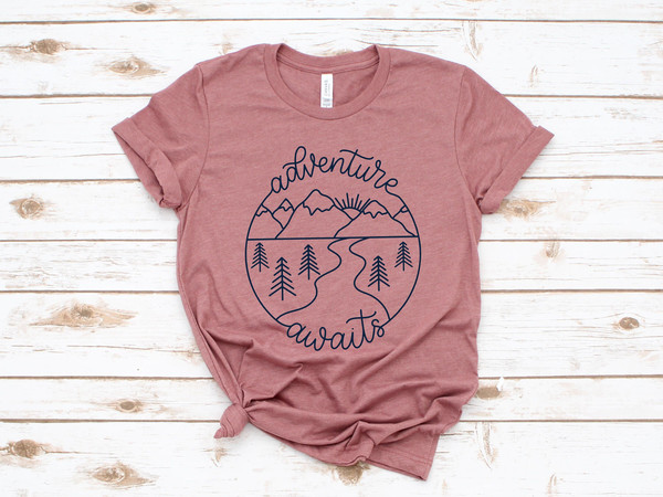 Adventure TShirt, Adventure Awaits Shirt, Camping Shirts, Mountain TShirt, Hiker TShirts, Nature Lover Shirt, Camping Gift, Vacation Shirt - 2.jpg