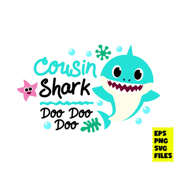 Cousin Shark Svg, Shark Svg, Baby Shark Svg, Birthday shark - Inspire ...