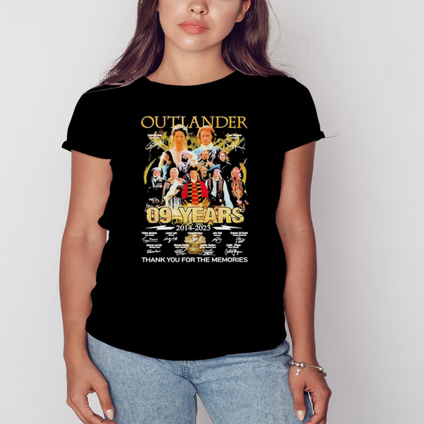 Outlander 09 Years 2014-2023 Thank You For The Memories signatures Shirt, Shirt For Men Women, Graphic Design