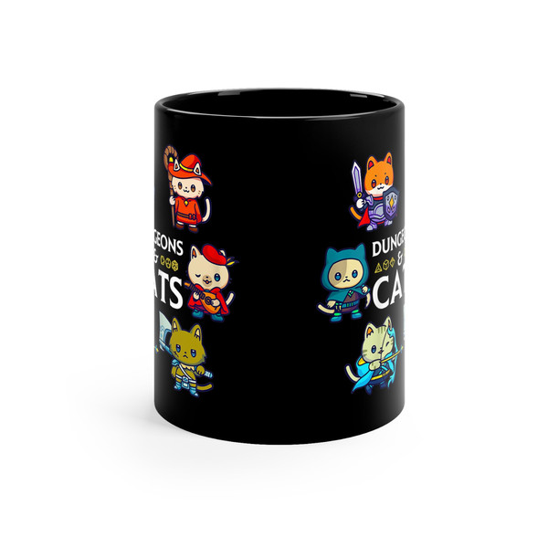 Dungeons & Cats Mug, DND Dungeons and Dragons Cats Mug, DND Ceramic Mug, Cat DnD Mug, D20 Dice Dungeon Cats Mug, Cute Dungeons Cats Mug - 3.jpg