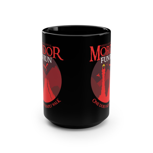 Mordor Fun Run Mug, Middle Earth's Annual Mordor Fun Run One Does Not Simply Walk Mug, Lord of the Rings Mug, Lord Mug, Movie Ceramic Mug - 4.jpg