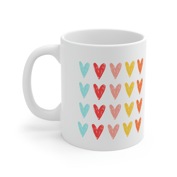 Colorful Hearts Ceramic Mug 11oz, Mug Gift for Love, Gift Mug for Valentine's Day, Ceramic Mug 11oz - 3.jpg