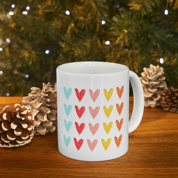 Colorful Hearts Ceramic Mug 11oz, Mug Gift for Love, Gift Mug for Valentine's Day, Ceramic Mug 11oz - 9.jpg
