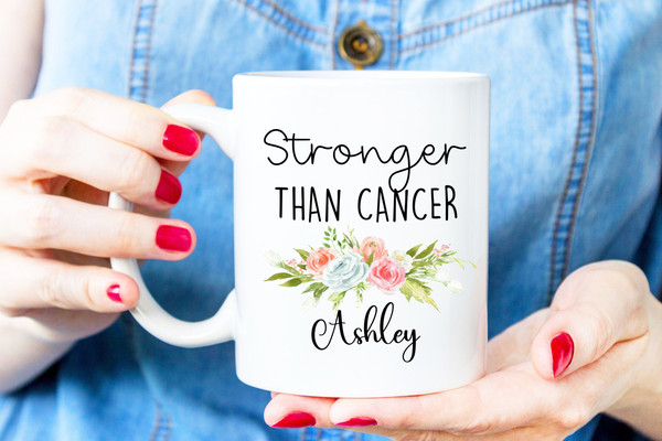 Custom Cancer Survivor Mug, Breast Cancer Patient Gift, Chemotherapy Coffee Mug, Cancer Awareness Gifts, Cancer Cup, Custom Name Mug - 1.jpg