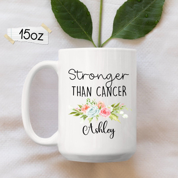 Custom Cancer Survivor Mug, Breast Cancer Patient Gift, Chemotherapy Coffee Mug, Cancer Awareness Gifts, Cancer Cup, Custom Name Mug - 2.jpg