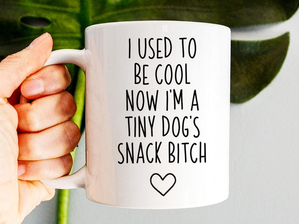 I Used To Be Cool Now I'm A Tiny Dog's Snack Bitch, Dog Mom Mug, Funny Gift For Mom, Funny New Mom Coffee Mug, Mothers Day Gift Dog Lover - 1.jpg