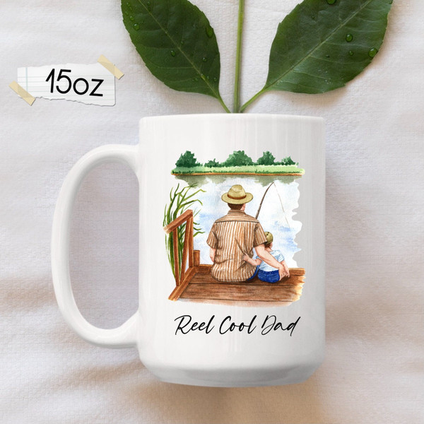 Reel Cool Dad Mug Fishing Fathers Day Gift Funny Gift Mug For