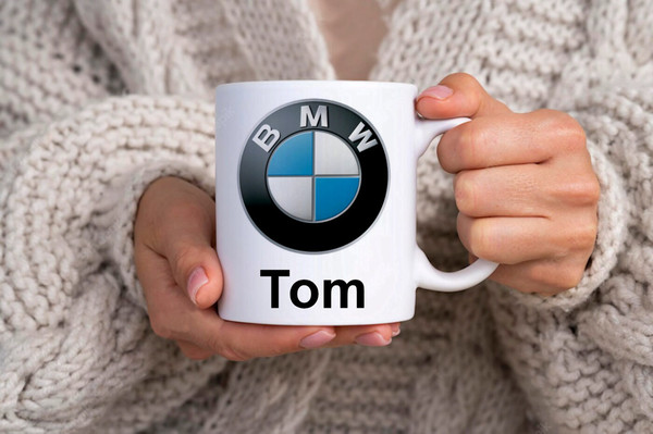 BMW Car Mug Personalized Your Name Gift Dad Father - Inspire Uplift