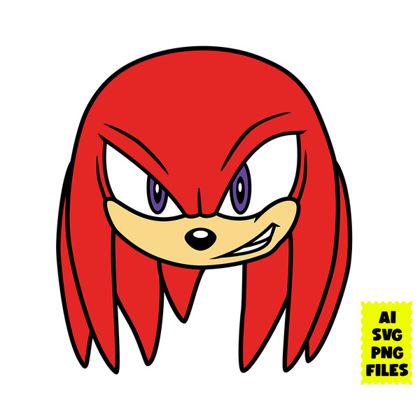 Knuckles Svg, Knuckles Face Svg, The Hedgehog Svg, Sonic Svg - Inspire ...