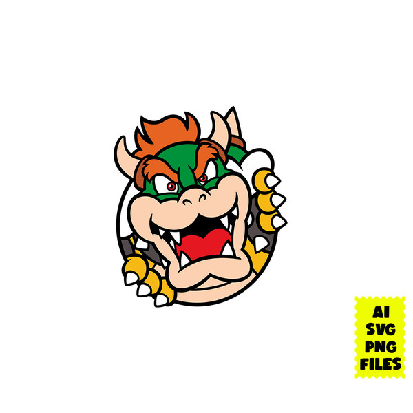 Super Mario Bowser Svg File, Super Mario Bowser Png File, Super Mario  Bowser High Quality Png File, Svg File, Super Mario Svg File, Mario