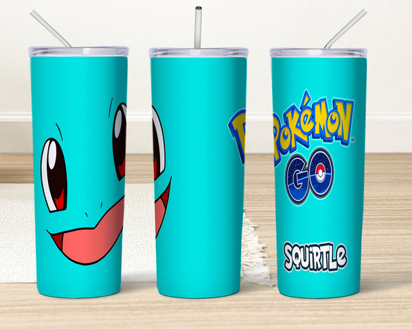 Pokemon inspired Personalized Plastic Tumbler Cup w/ Lid & Straw