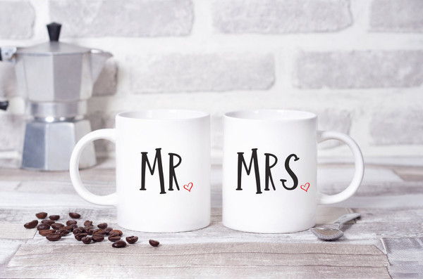 Mr and Mrs mugs, wedding gift, anniversary gift, wedding gifts, gift for him, gift for her, wedding present, christmas gift - 2.jpg