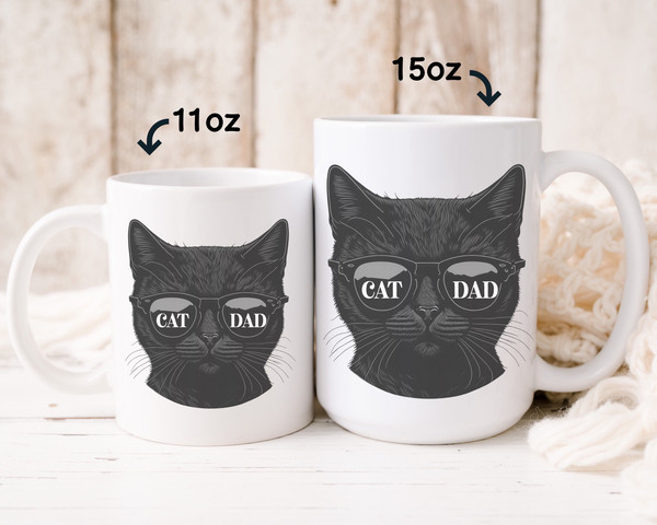 Cat Dad Mug, Cat Dad Coffee Mug, Cat Dad Gift, Fathers Day, Best Cat Dad Ever, cat themed gifts, ceramic mug, Cat mug, gift for dad - 3.jpg