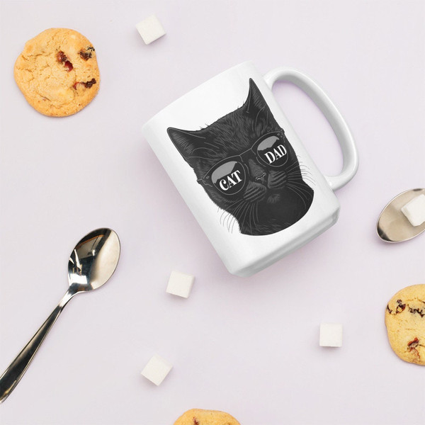 Cat Dad Mug, Cat Dad Coffee Mug, Cat Dad Gift, Fathers Day, Best Cat Dad Ever, cat themed gifts, ceramic mug, Cat mug, gift for dad - 4.jpg