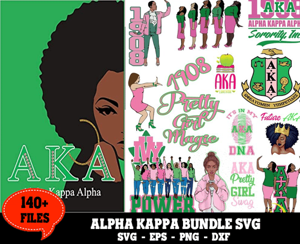 140 Files Alpha Kappa Alpha Bundle Svg, Sorority Svg, AKA Sv