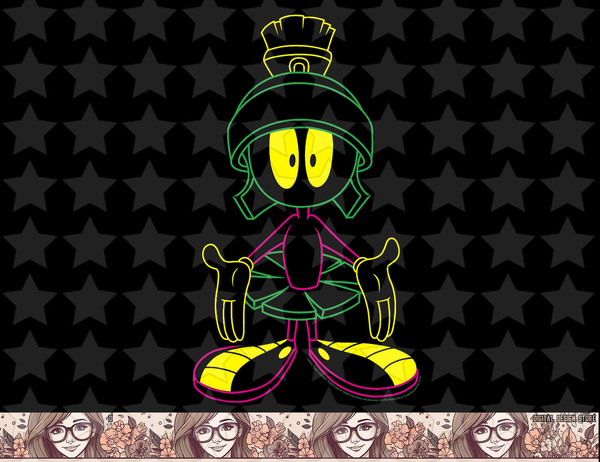 Looney Tunes Marvin The Martian Neon Outline png, sublimation, digital download .jpg