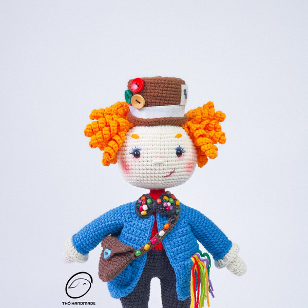 The Mad Hatter crochet amigurumi doll, amuigurumi Mad Hatter, crochet doll stuffed, amigurumi doll, handmade doll, cuddle doll, gift for kid (8).jpg