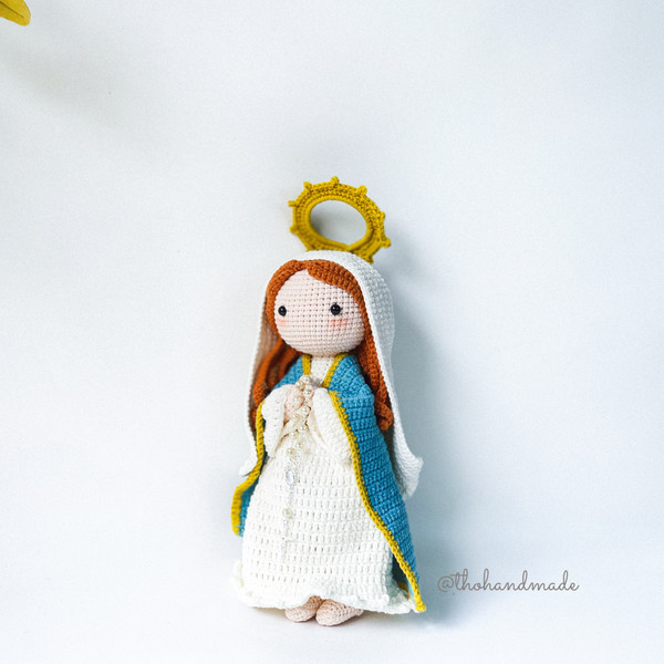 crochet doll blessed virgin Mary, amigurumi doll mother mary, holy Mary doll, amigurumi our lady of guadalupe, Christian doll, Catholic doll (5).jpg