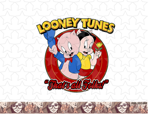 Looney Tunes Porky & Petunia Pig Thats All Folks png, sublimation, digital download .jpg