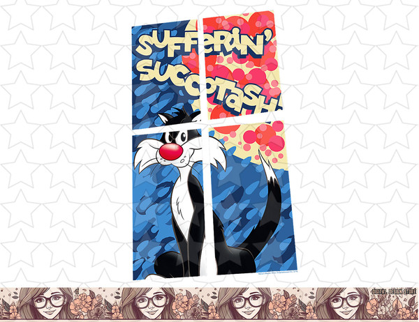 Looney Tunes Sylverster Sufferin Succotash png, sublimation, digital download .jpg