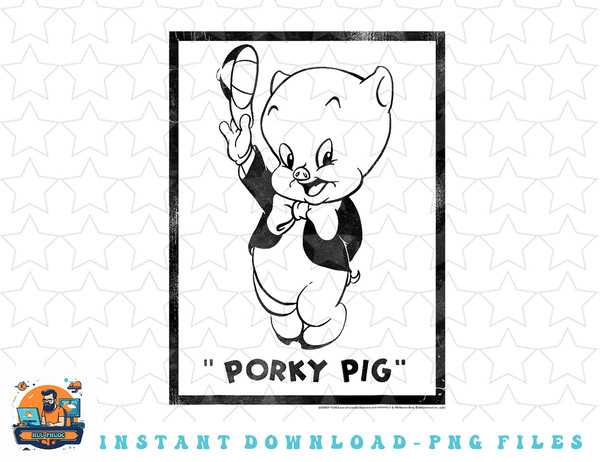 Looney Tunes Porky Pig Classic Poster png, sublimation, digital download.jpg