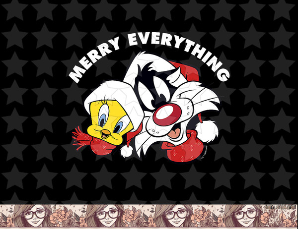 Looney Tunes Sylvester And Tweety Merry Everything Christmas png, sublimation, digital download .jpg