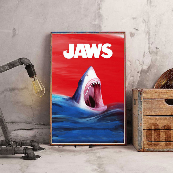 Jaws Movie Poster Print & Unframed Canvas Prints