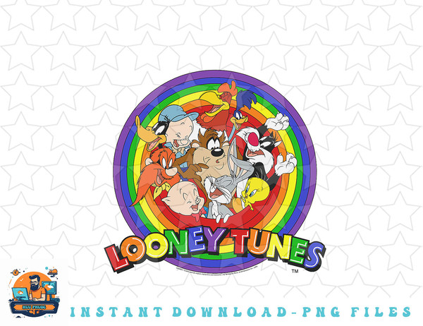 Looney Tunes Pride Group Shot Rainbow Logo png, sublimation, digital download.jpg