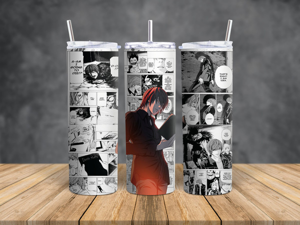 Light Yagami Tumbler, Anime Tumbler, Anime Skinny Tumbler.jpg