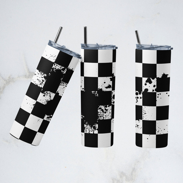 20oz Checkered Flag Tumbler Wrap - Straight Wrap Design - Tumbler PNG Sublimation.jpg