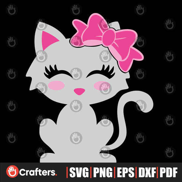 Pretty cat png, svg, cat with bow - Inspire Uplift