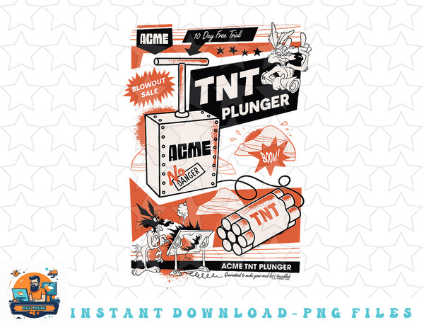 Looney Tunes Wile E. Coyote Acme TNT Plunger png, sublimation, digital download.jpg