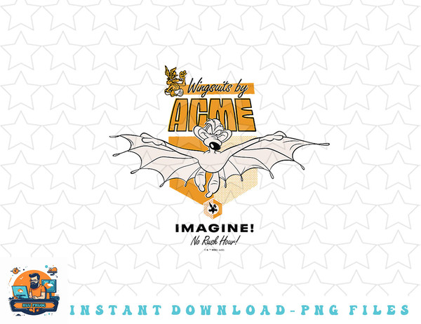 Looney Tunes Wile E. Coyote Acme Wingsuit png, sublimation, digital download.jpg