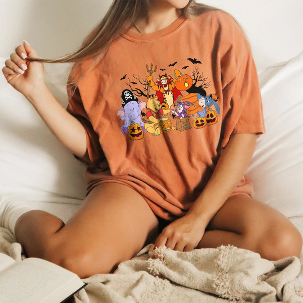 Vintage Winnie the Pooh Halloween Comfort Colors® Shirt, Retro Disney Halloween Shirt, WDW Magic Kingdom Shirt, Halloween Matching Shirt - 2.jpg