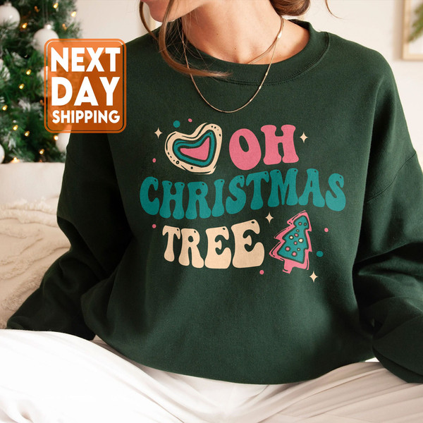 Christmas Cake Sweatshirt, Little Debbie Christmas Tree Cake Shirt, Tis The Season, Christmas Tree Shirt, Christmas Baking Team Shirt - 1.jpg