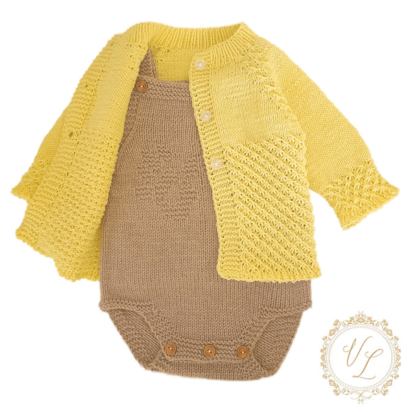 Cardigan and Romper Knitting Pattern, Baby Set, Romper For Baby, Seamless Knitting, Step-by-Step Knitting Pattern.jpg