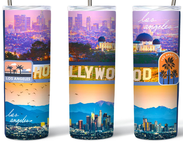 Los Angeles City Views Tumbler, Los Angeles City Views Tumbler Skinny Tumbler.Jpg